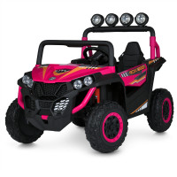 Джип M 6058EBLR-8(24V) (1шт) р/к2,4G, 4мотори90W, 1акум24V7AH,світло,муз,колесаEVA, USB, BLUETOOTH, FM, шкір.сидіння, рожевий
