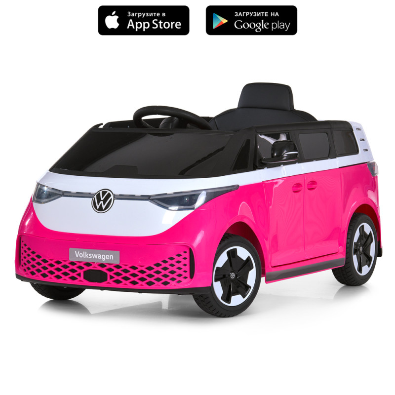 Машина M 6281EBLR-8 (1шт) р/к, 2,4G, 2*35W,1*12V7-9AH, муз, світло, шкір.сидіння, BLUETOOTH, MP3, USB, EVA, рожевий