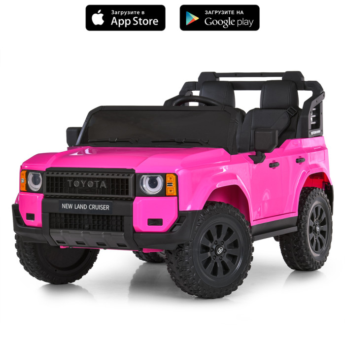 Джип M 6280EBLR-8 (1шт) 2,4G р/к, 1*12V10AH, 2*45W, MP3, USB, TF, BLUETOOTH, EVA, шкіра, музика, світло, рожевий