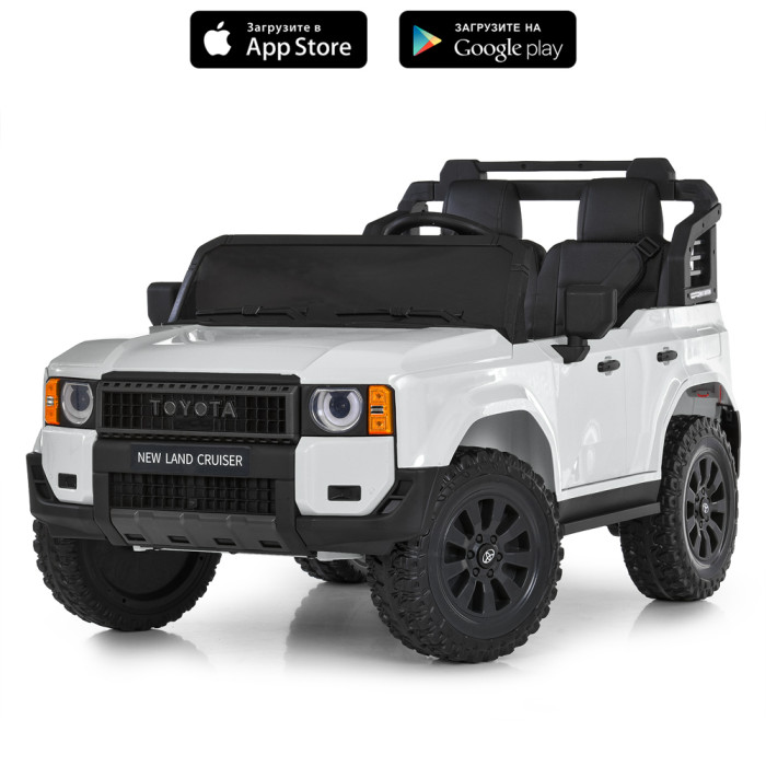 Джип M 6280EBLR-1 (1шт) 2,4G р/к, 1*12V10AH, 2*45W, MP3, USB, TF, BLUETOOTH, EVA, шкіра, музика, світло, білий