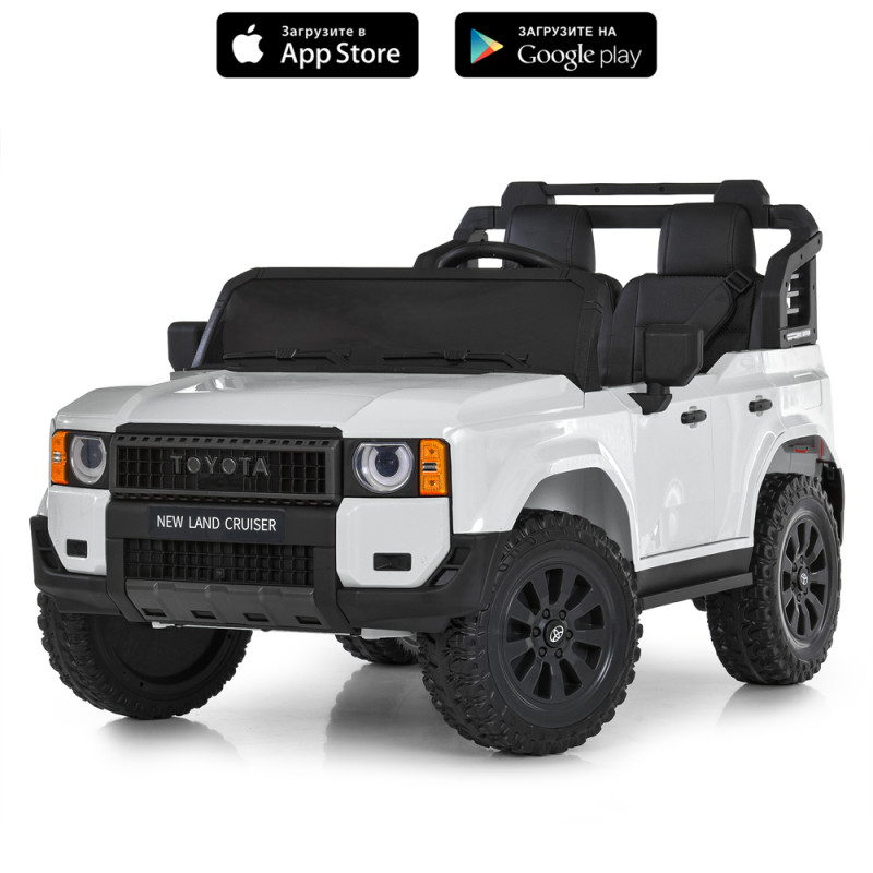 Джип M 6280EBLR-1 (1шт) 2,4G р/к, 1*12V10AH, 2*45W, MP3, USB, TF, BLUETOOTH, EVA, шкіра, музика, світло, білий