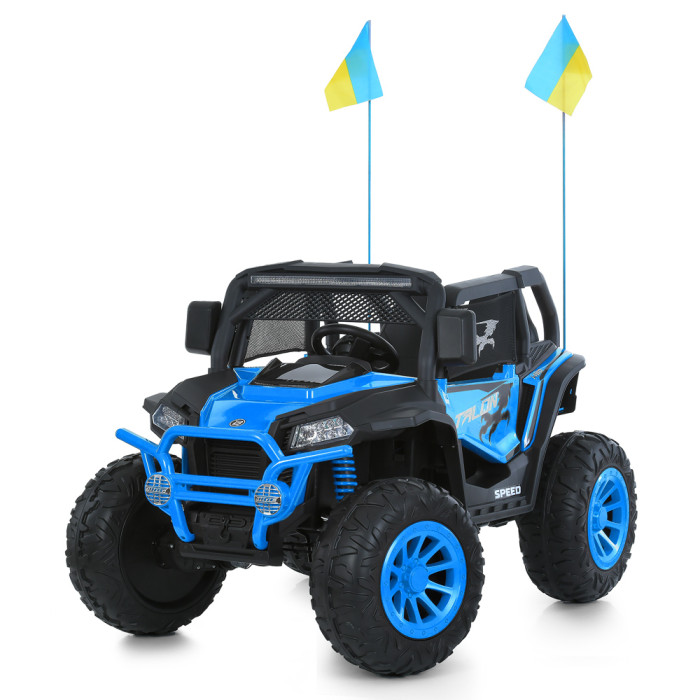 Джип M 6131EBLR-4(24V) (1шт) р/к 2,4G, 4мотор45W, 1акум24V8AH, USB, MP3, TF, EVA, BLUETOOTH, шкіра, музика, світло, синій