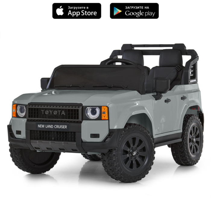 Джип M 6280EBLR-11 (1шт) 2,4G р/к, 1*12V10AH, 2*45W, MP3, USB, TF, BLUETOOTH, EVA, шкіра, музика, світло, сірий