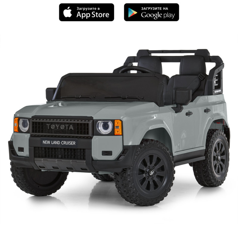 Джип M 6280EBLR-11 (1шт) 2,4G р/к, 1*12V10AH, 2*45W, MP3, USB, TF, BLUETOOTH, EVA, шкіра, музика, світло, сірий