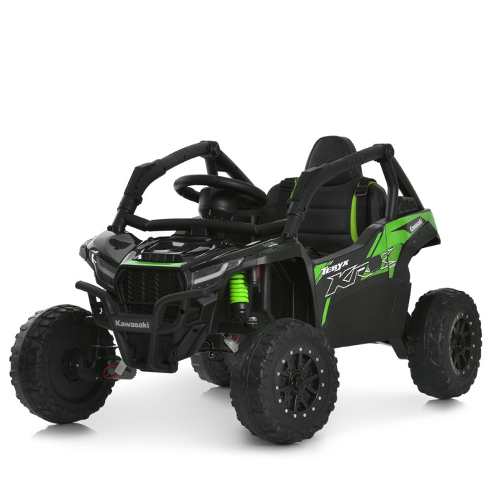 Джип JS330EBLR-2-5(24V) (1шт) р/к 2,4G, 4*35W, 1*24V5AH, EVA, шкіра, TF, чорно-зелений