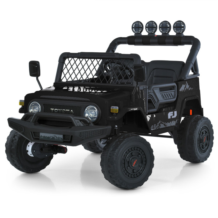 Джип 2566AEBLR-2(24V) (1шт) 2,4G, 4мотори35W, 1акум24V7AH, колесаEVA, шкір.сид, MP3, USB, BLUETOOTH, музика, світло, чорний