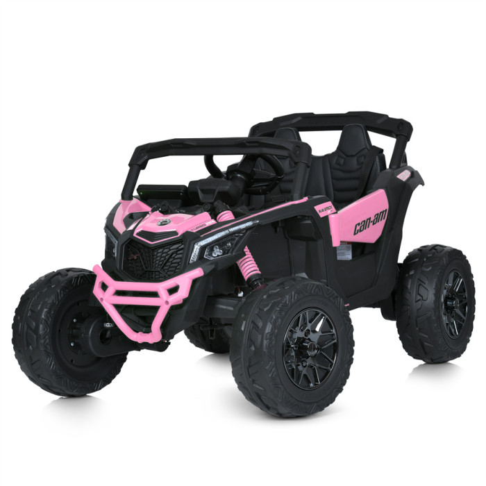 Джип M 5099EBLR-8(24V)(1шт) 2,4G(р/к),4мотори200W, 1акум24V7AH, EVA, шкіра, рожевий