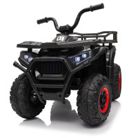 Квадроцикл M 6127EBLR-2(24V) (1шт) р/к 2,4G, 4мот.25W, 1акум.24V4,5AH, USB, TF, BLUETOOTH, муз., св., шкір.сид. , EVA, чорний