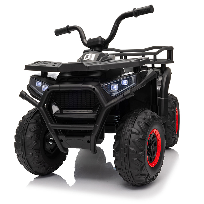Квадроцикл M 6127EBLR-2(24V) (1шт) р/к 2,4G, 4мот.25W, 1акум.24V4,5AH, USB, TF, BLUETOOTH, муз., св., шкір.сид. , EVA, чорний