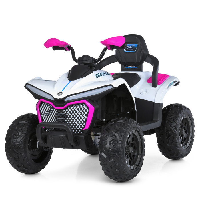 Квадроцикл M 6222EBLR-1-8 (1шт) 2,4G р/к, 1*12V10AH, 4*35W, MP3, USB, TF, BLUETOOTH, EVA, шкіра, музика, світло, біло-рожевий