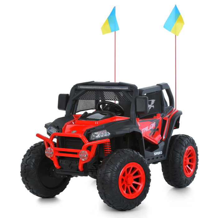 Джип M 6131EBLR-3(24V) (1шт) р/к 2,4G, 4мотор45W, 1акум24V8AH, USB, MP3, TF, EVA, BLUETOOTH, шкіра, музика, світло, червоний