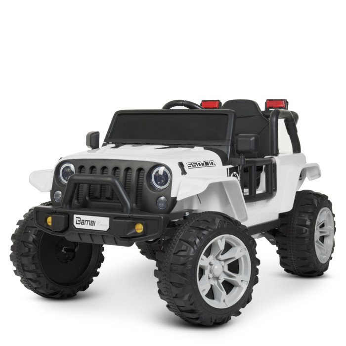 Джип M 4282EBLR-1 (1шт) 2,4G, 2 мот. 25W, 1 акум. 12V10AH, шкір.сид. , світло, муз., EVA, USB, білий.