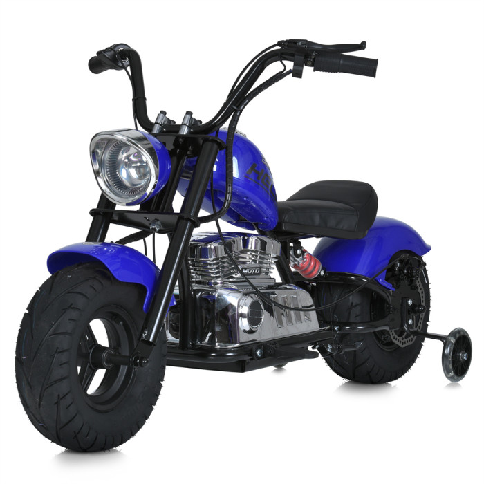 Мотоцикл M 6016AL-4(36V) (1шт) 2*18V9AH, 1*350W, USB, BLUETOOTH, TF,  шкіра, синій