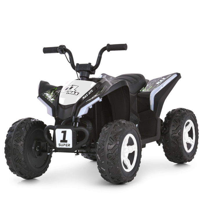 Квадроцикл M 6283EL-1-2 (1шт) 2*35W,1*12V7-9AH, муз, світло, шкір.сидіння, BLUETOOTH, MP3, USB, EVA, біло-чорний
