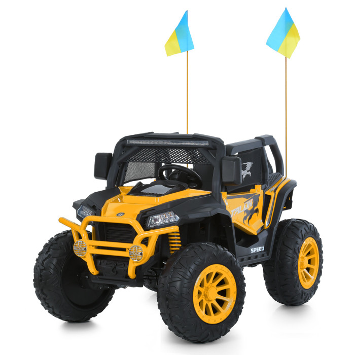 Джип M 6131EBLR-7(24V) (1шт) р/к 2,4G, 4мотор45W, 1акум24V8AH, USB, MP3, TF, EVA, BLUETOOTH, шкіра, музика, світло, помаранч