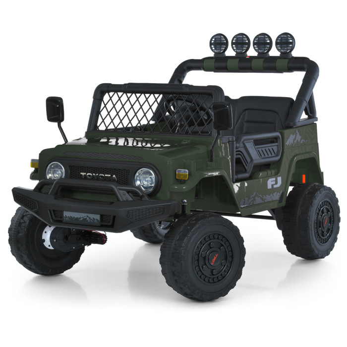 Джип 2566AEBLR-5(24V) (1шт) 2,4G, 4мотори35W, 1акум24V7AH, колесаEVA, шкір.сид, MP3, USB, BLUETOOTH, музика, світло, зелений