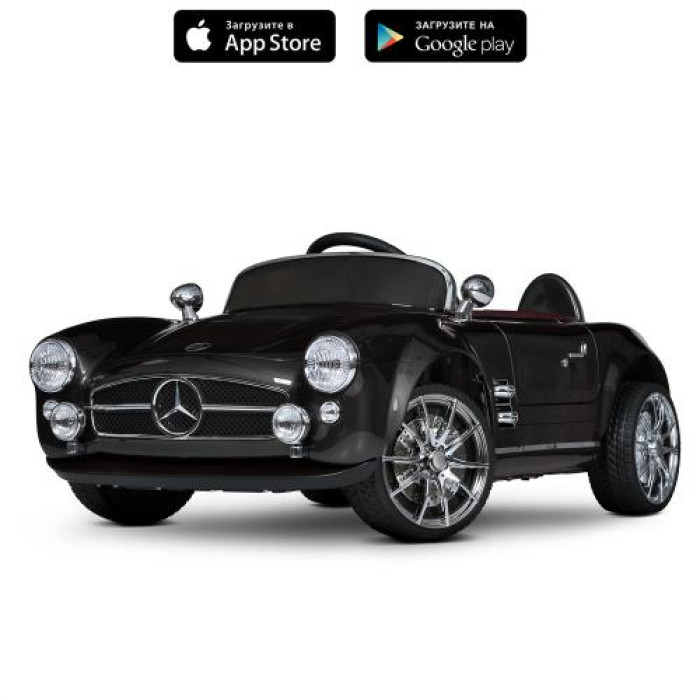 Машина M 6040EBLRS-2 (1шт) 2,4G р/к, 1*12V10AH, 4*35W, MP3, USB, TF, BLUETOOTH, EVA, шкіра, музика, світло, фарб.чорний