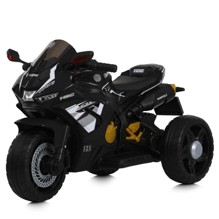 Мотоцикл M 6220ELR-2 (1шт) р/к, 1*12V4,5AH, 2*35W, BLUETOOTH, MP3, USB, TF, EVA, музика, світло, шкіра, чорний