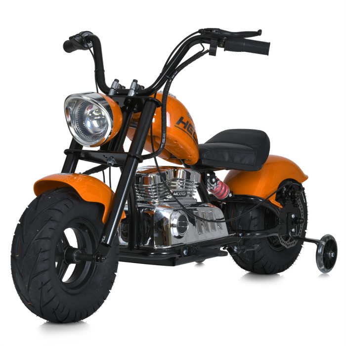 Мотоцикл M 6016AL-7(36V) (1шт) 2*18V9AH, 1*350W, USB, BLUETOOTH, TF,  шкіра, помаранч