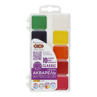Акварель CLASSIC, 10 кол.,  безп, пласт.кор., KIDS Line