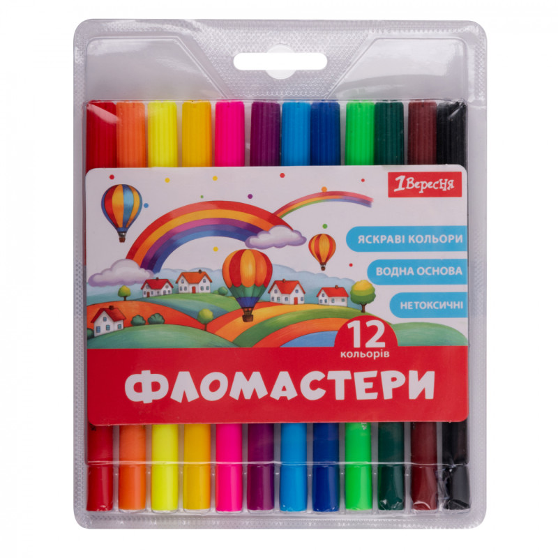 Фломастери 1Вересня 12 кольорів 