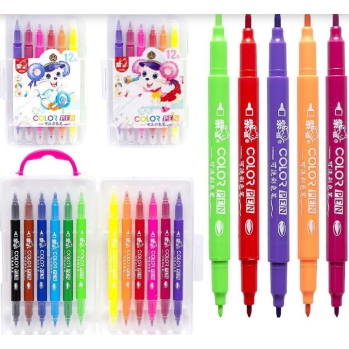 Набір двосторонній фломастерів 125мм 