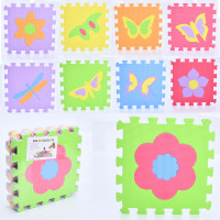 Килимок Мозаїка EVA, квіти+метелики, 9дет, (9мм, 30-30см), пазли, в п/е 30-30-8см /12/ Килимок Мозаїка EVA, квіти+метелики, 9дет, (9мм, 30-30см), пазли, в п/е 30-30-8см /12/