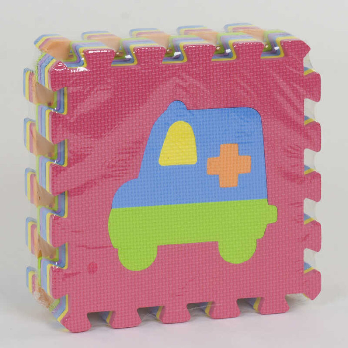 Килимок-пазл EVA Транспорт масажний, 9 ел. в упаковці, 30х30см /24/