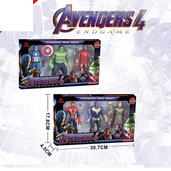 Набір героїв 2 види, 3 герої, підсвічування, рухомі частини тіла, аксесуари, в кор. /96-2/