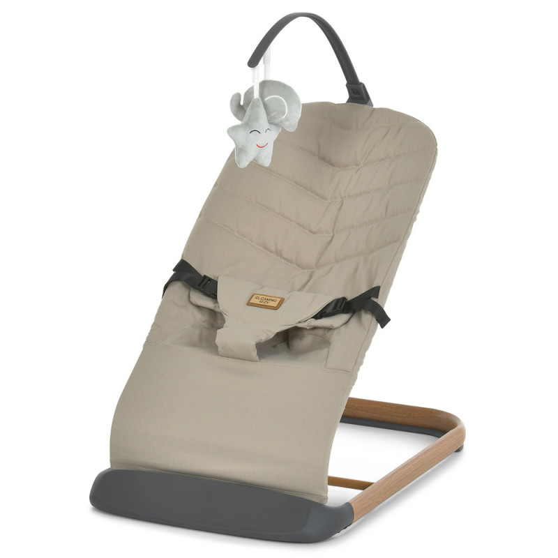 Баунсер ME 1178-1-W IZZY Taupe Beige (1шт) 3 полож.спинки, льон, дуга з іграшками, беж+дер.