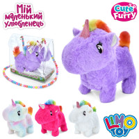 Конячка 18см, ходить, звук, рухливий хвіст, плюш, 3 види, на бат-ці, у сумці (довга ручка-намистини), 20-19-10см /36/