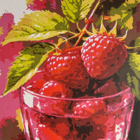 Картина за номерами Strateg Соковита малина  30х30 (ES-0927)