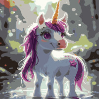 Картина за номерами Strateg Єдиноріг у лісі  30х30 (ES-0910)