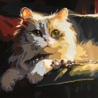 Картина за номерами Strateg Сонячний мурчик  30х30 (ES-0925)