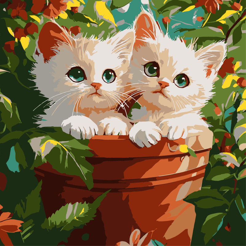 Картина за номерами Strateg Обійми котиків 30х30 (ES-0906) Картина за номерами Strateg Обійми котиків 30х30 (ES-0906)