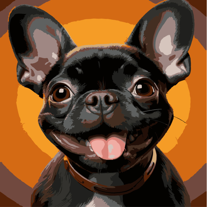 Картина за номерами Strateg Усміхнений бульдог  30х30 (ES-0902)