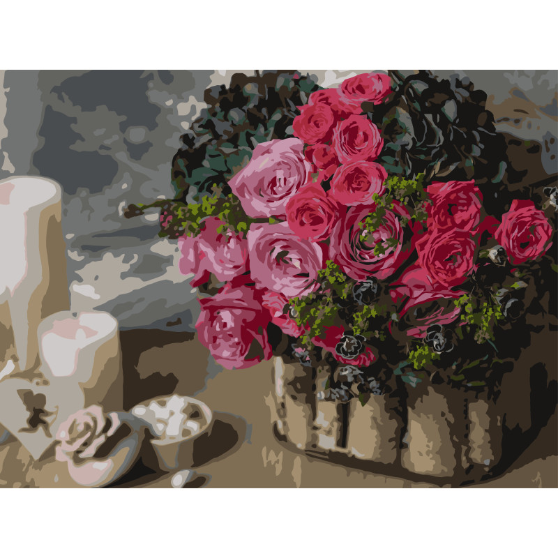 Картина за номерами Strateg Рожевий букет 30Х40 (SS-1266) Картина за номерами Strateg Рожевий букет 30Х40 (SS-1266)