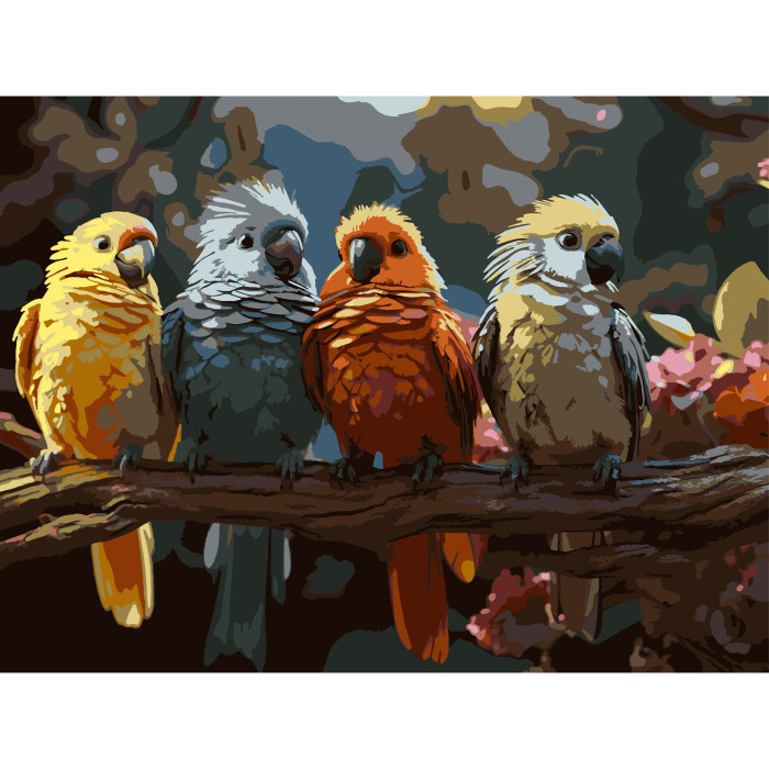 Картина за номерами Strateg Птахи на гілці  30Х40 (SS-1305)