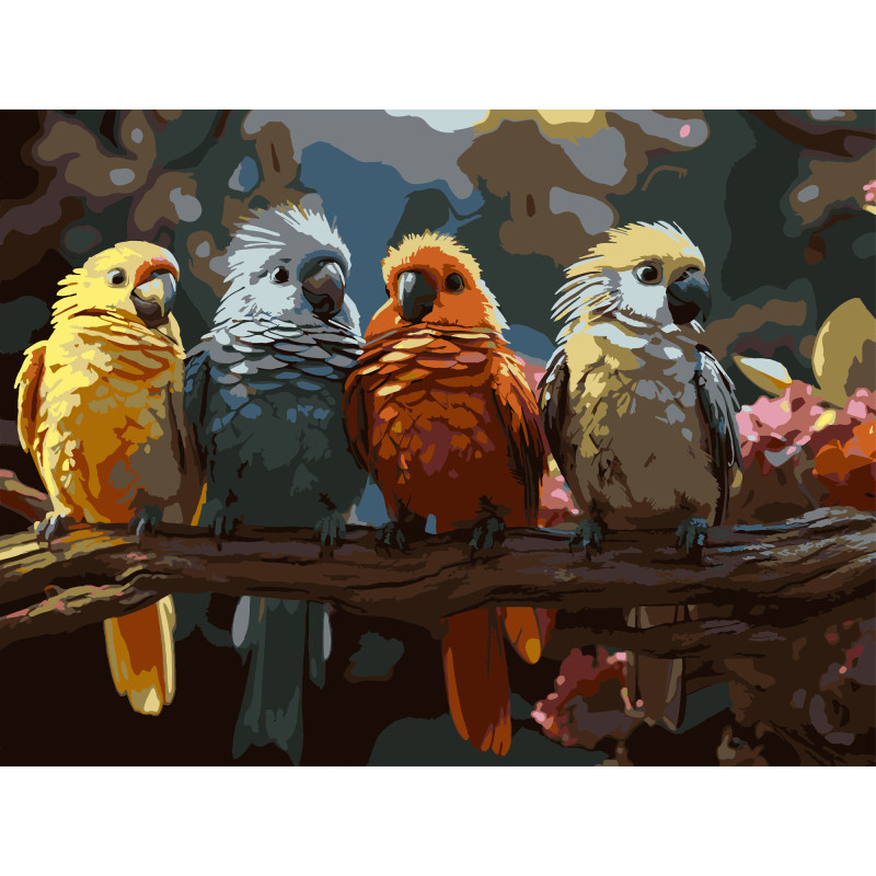 Картина за номерами Strateg Птахи на гілці  30Х40 (SS-1305)