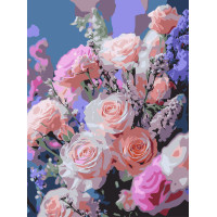 Картина за номерами Strateg Рожеві квіти   30Х40 (SS-1296)