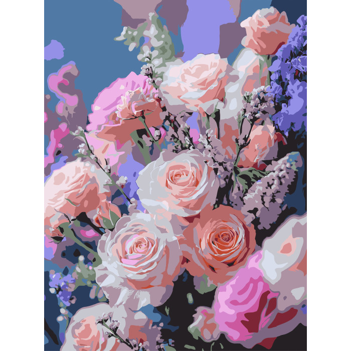 Картина за номерами Strateg Рожеві квіти   30Х40 (SS-1296)