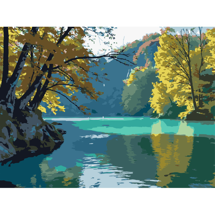 Картина за номерами Strateg Смарагдове озеро   30Х40 (SS-1262)