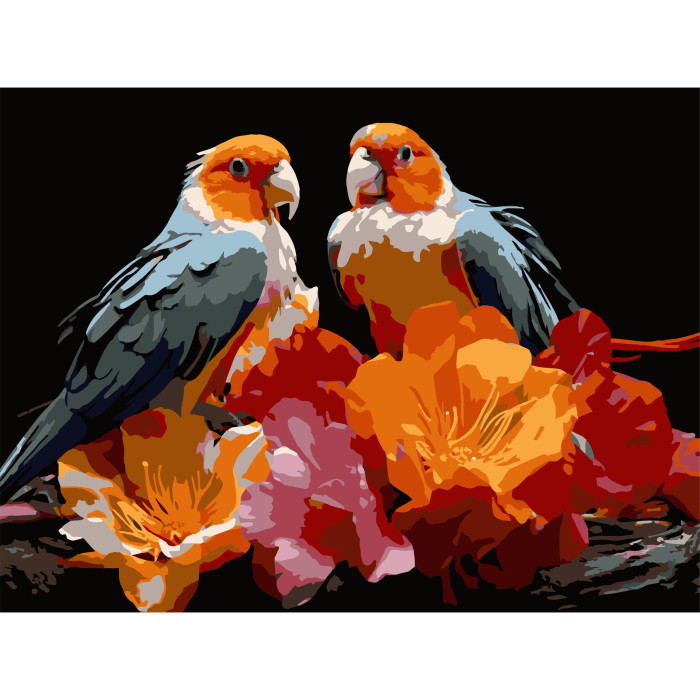 Картина за номерами Strateg Пташина пара  30Х40 (SS-1298)