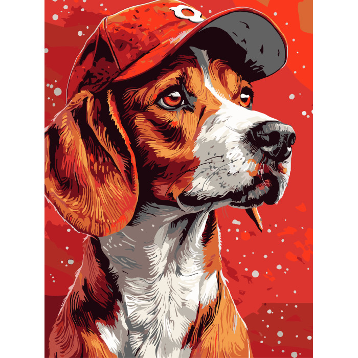 Картина за номерами Strateg Пес у кепці  30Х40 (SS-1260)