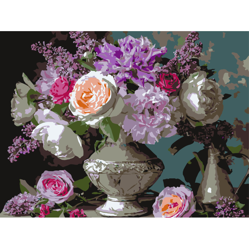 Картина за номерами Strateg Різноманітні квіти   30Х40 (SS-1315)
