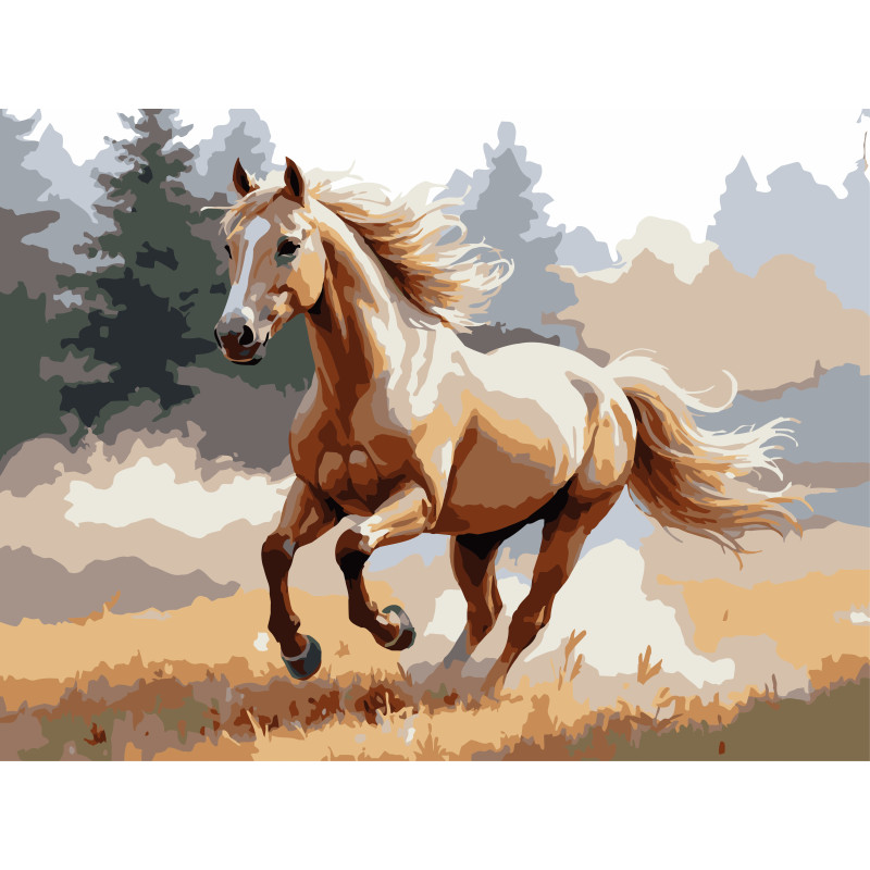 Картина за номерами Strateg Кінь у полі  30Х40 (SS-1317)