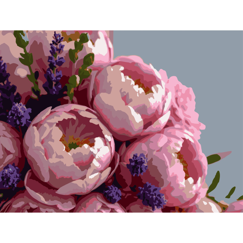 Картина за номерами Strateg Пишні півонії  30Х40 (SS-1312)