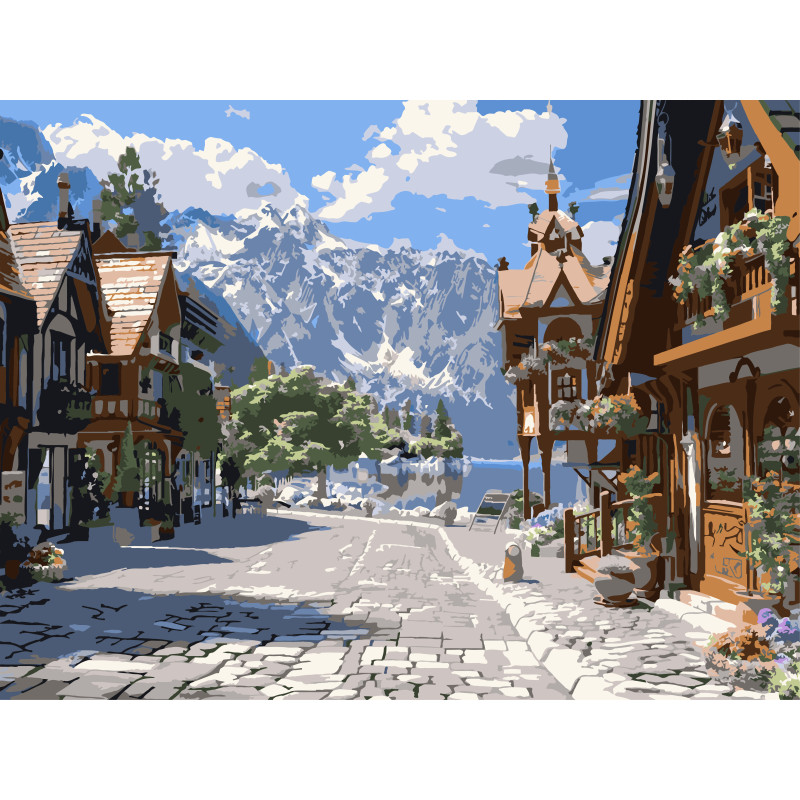 Картина за номерами Strateg Тиха вуличка  30Х40 (SS-1249)