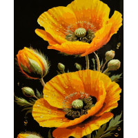Картина за номерами Strateg Сонячні маки на чорному фоні 40х50 (AH1311)