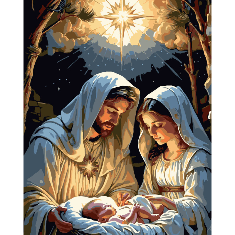 Набір для розпису по номерах Різдво Христове Strateg розміром 40х50 см (VG003 ) Набір для розпису по номерах Різдво Христове Strateg розміром 40х50 см (VG003 )